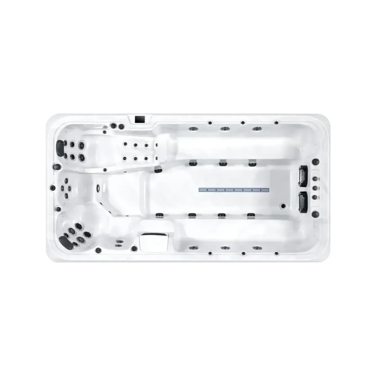 Platinum Spas Titan Swim Spa swim spa, overhead view filled with water